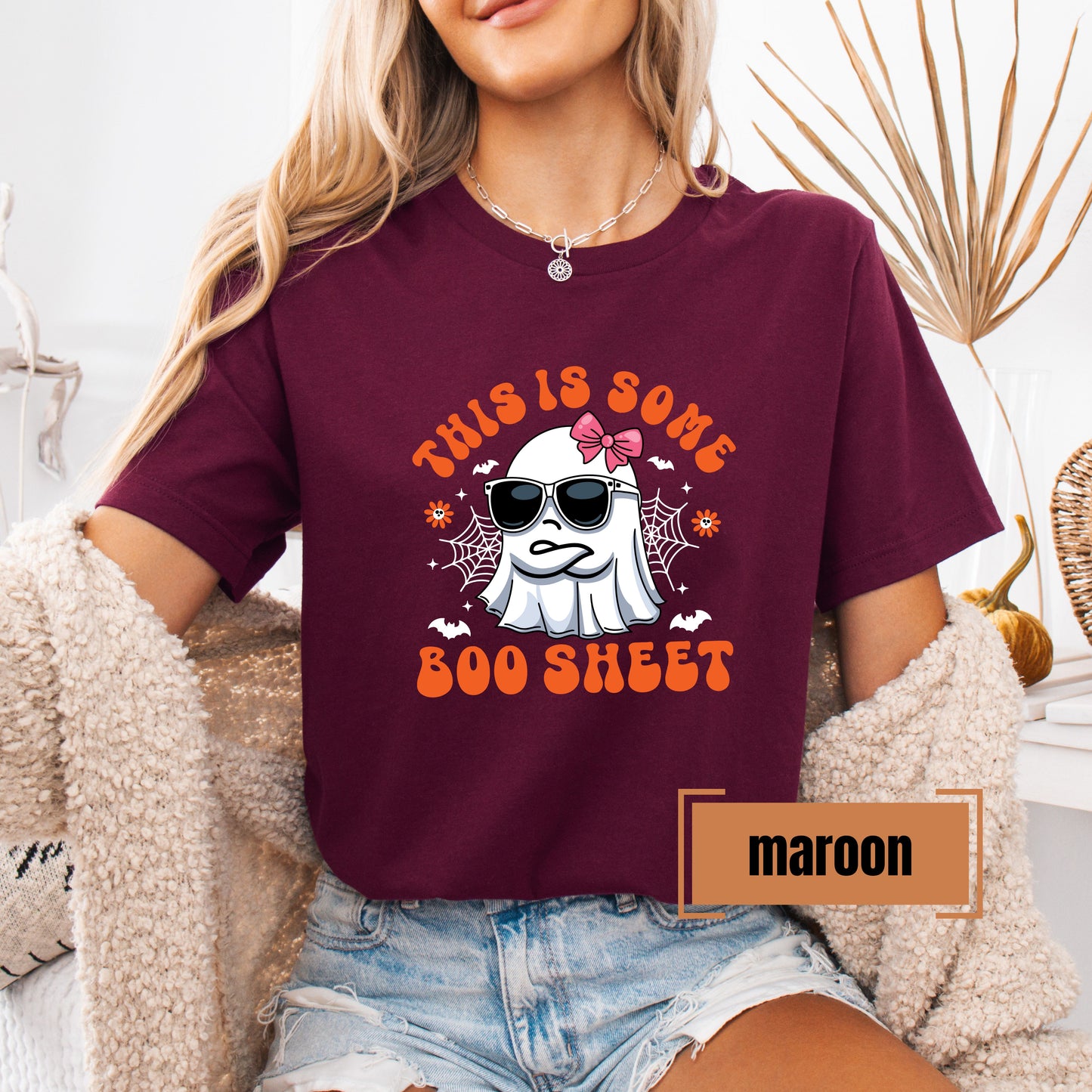 This Is Some Boo Sheet Halloween Shirt | Funny Retro Ghost Tee | Bella+Canvas Soft Halloween Graphic T-Shirt