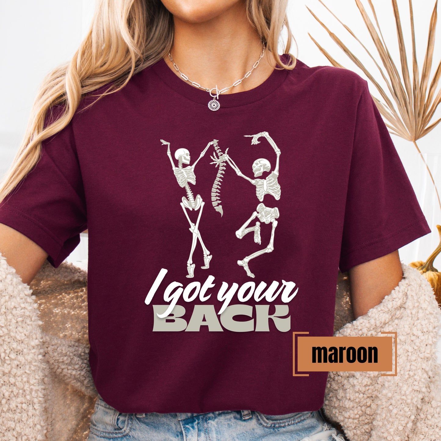 I Got Your Back Skeleton Shirt – Funny Halloween Graphic Tee, Unisex Bella + Canvas T-Shirt