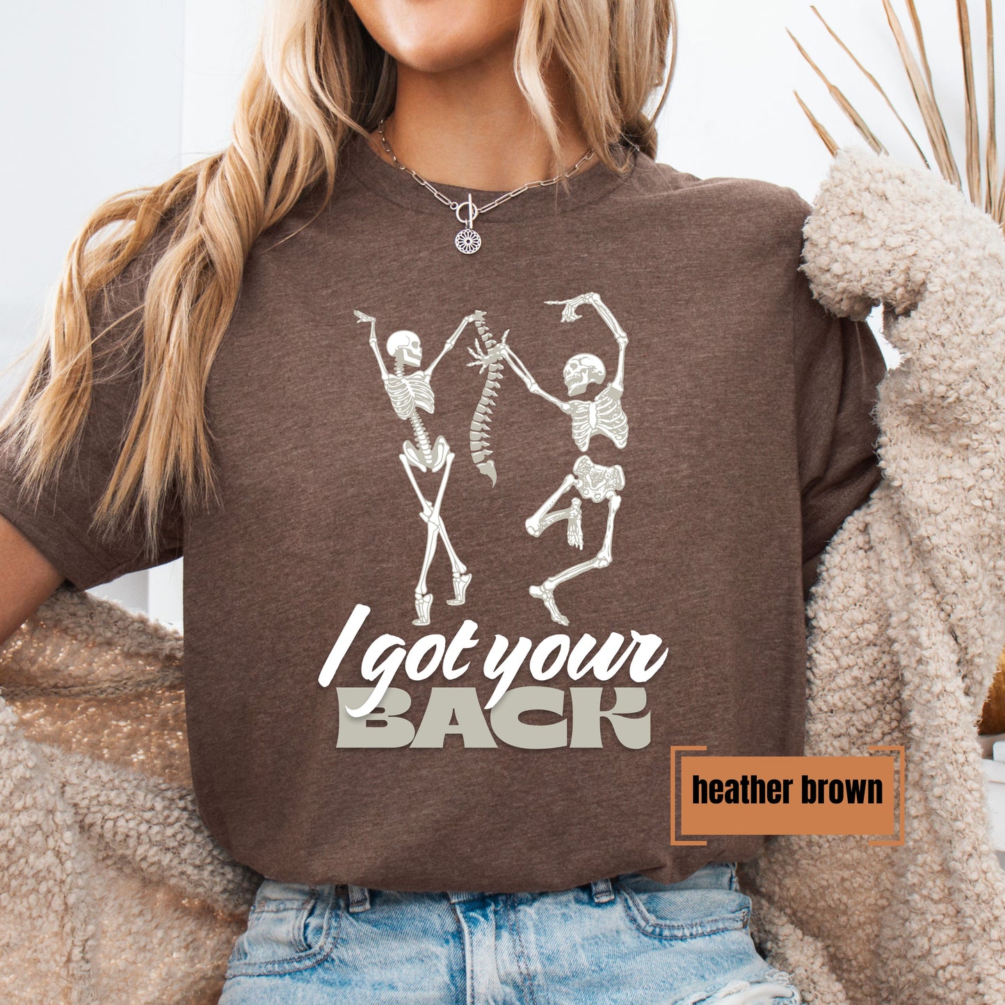 I Got Your Back Skeleton Shirt – Funny Halloween Graphic Tee, Unisex Bella + Canvas T-Shirt