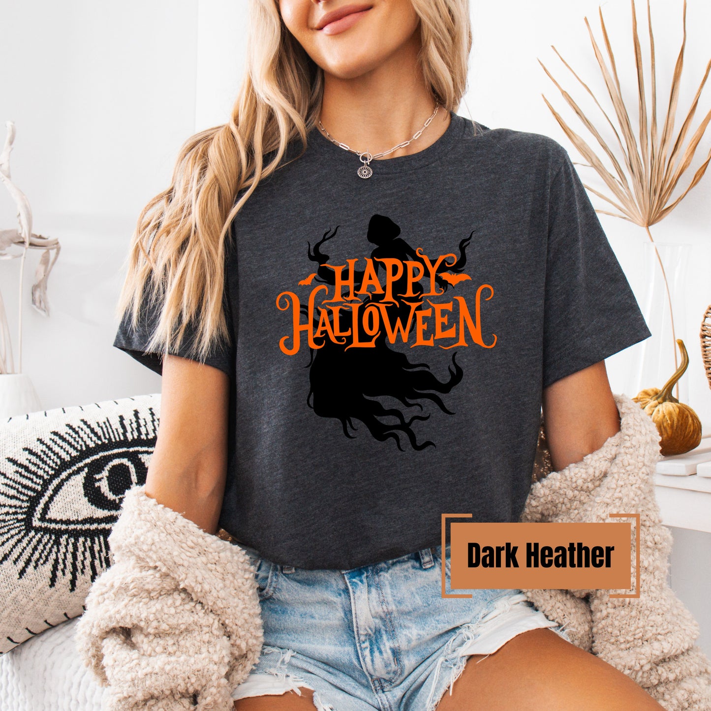 Happy Halloween Creepy Silhouette Shirt – Comfort Colors & Bella+Canvas – Spooky Season Tee – Fall Halloween Graphic Shirt