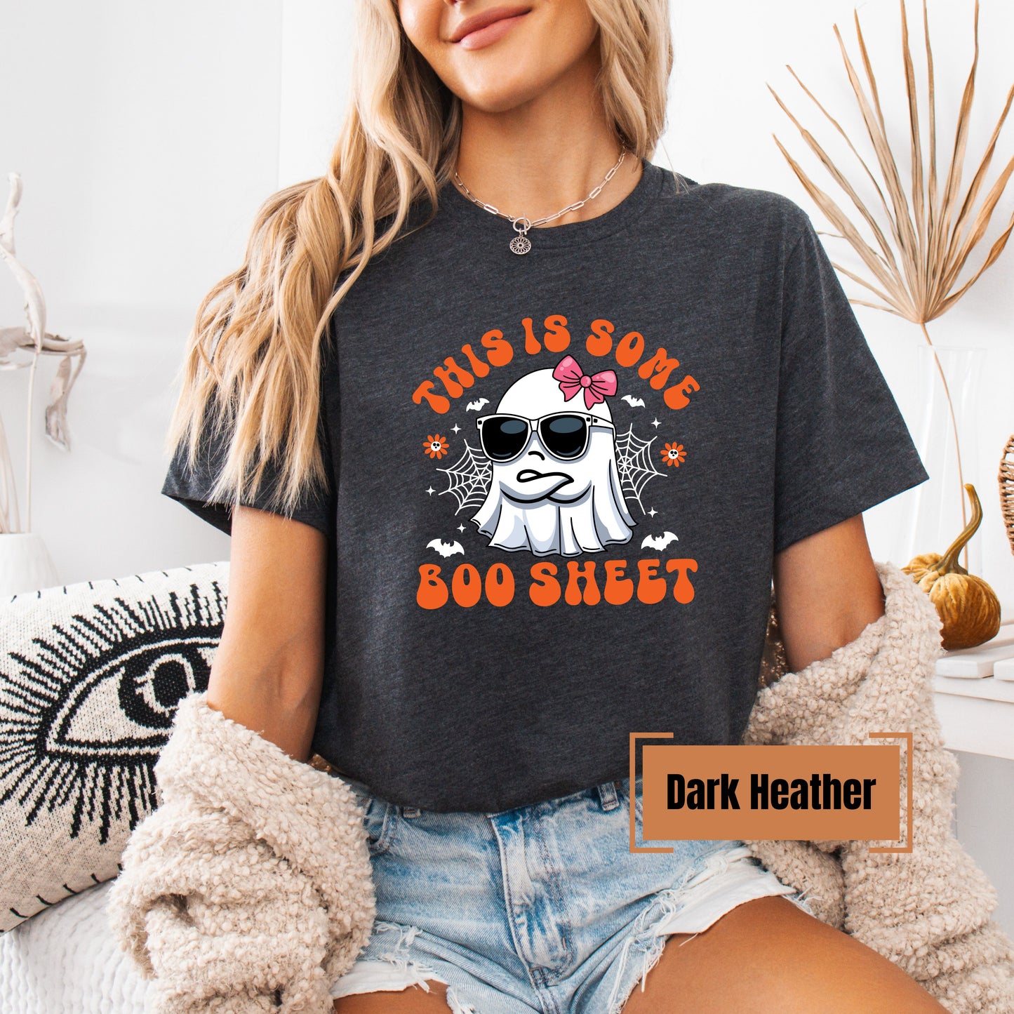 This Is Some Boo Sheet Halloween Shirt | Funny Retro Ghost Tee | Bella+Canvas Soft Halloween Graphic T-Shirt
