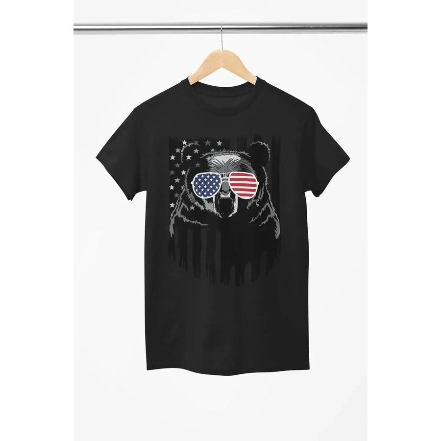 4th of July Bear Shirt – Patriotic USA Flag Glasses Tee for Men & Women-Shirt in a Cup