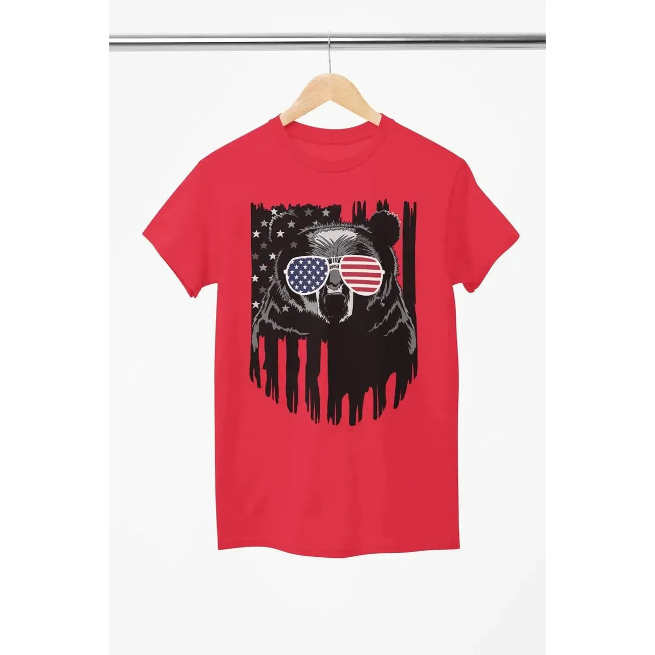4th of July Bear Shirt – Patriotic USA Flag Glasses Tee for Men & Women-Shirt in a Cup