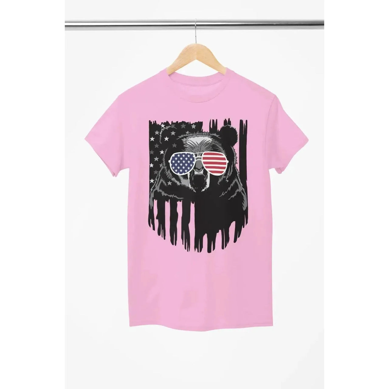 4th of July Bear Shirt – Patriotic USA Flag Glasses Tee for Men & Women-Shirt in a Cup