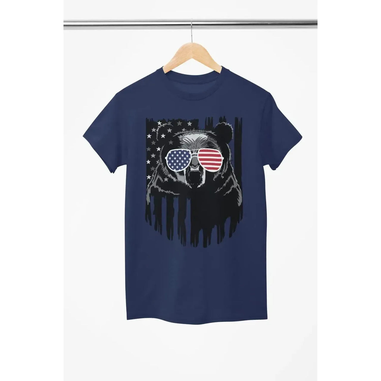 4th of July Bear Shirt – Patriotic USA Flag Glasses Tee for Men & Women-Shirt in a Cup