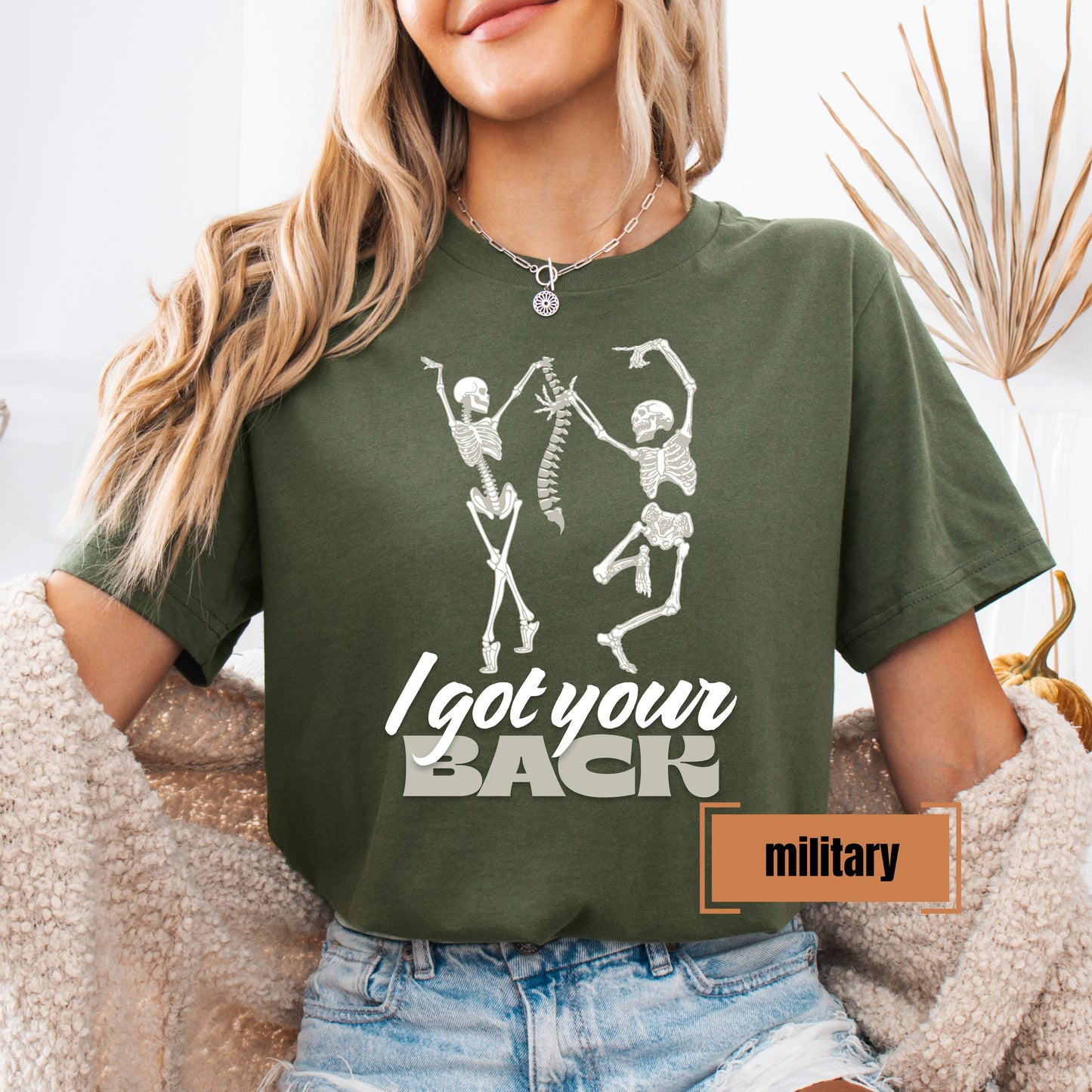 I Got Your Back Skeleton Shirt – Funny Halloween Graphic Tee, Unisex Bella + Canvas T-Shirt