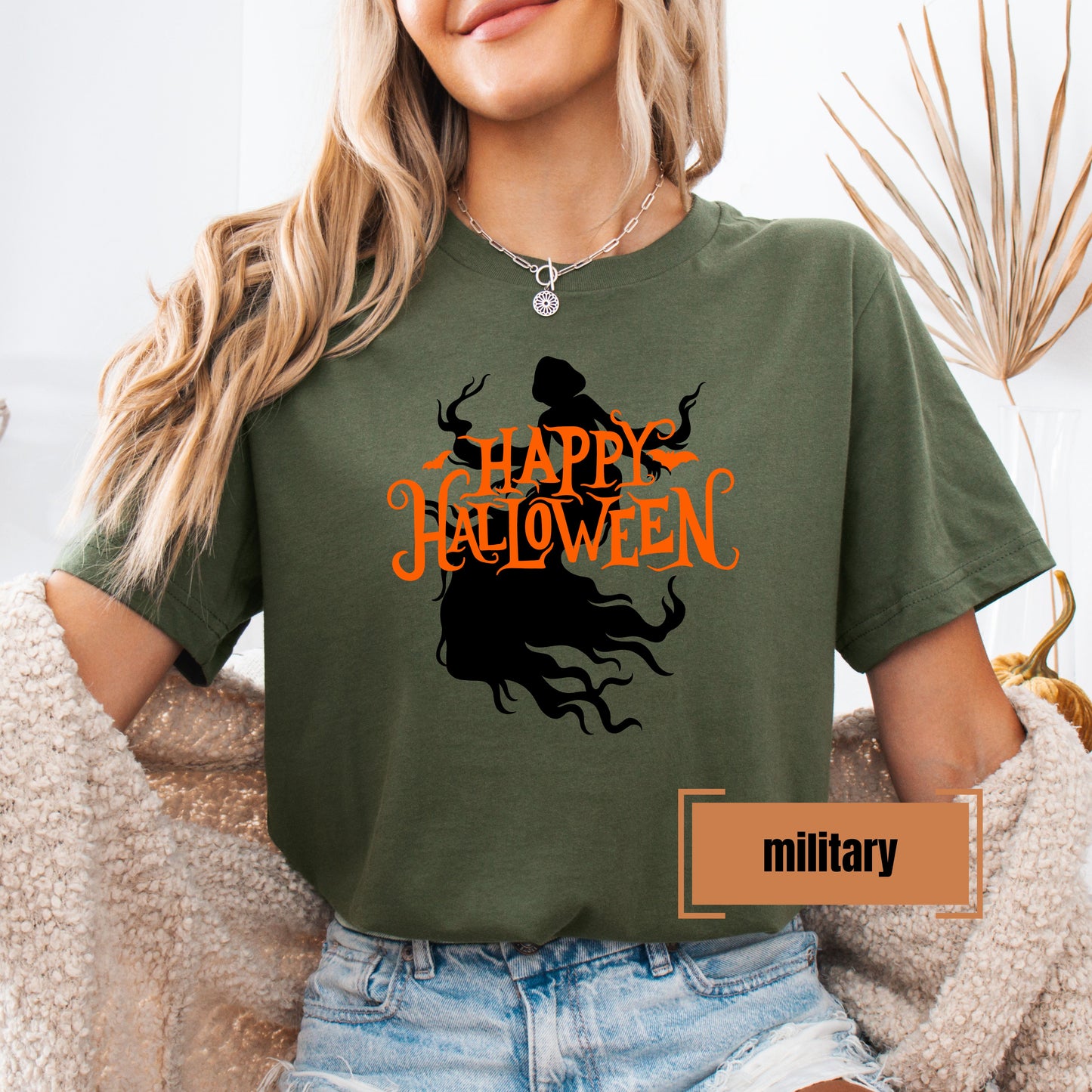 Happy Halloween Creepy Silhouette Shirt – Comfort Colors & Bella+Canvas – Spooky Season Tee – Fall Halloween Graphic Shirt