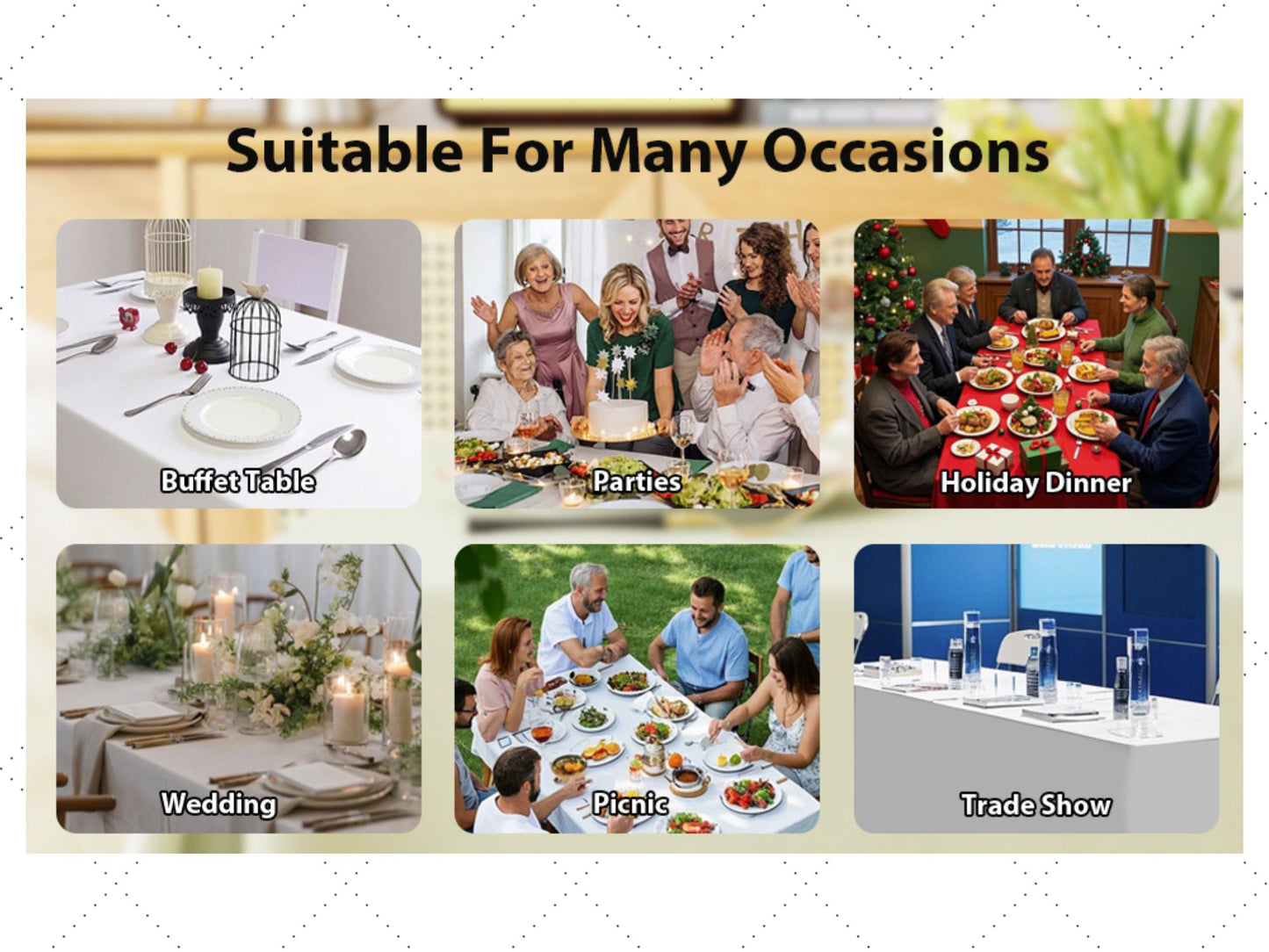 Custom 6ft Tablecloth with Logo: Waterproof Polyester Event Table Cover