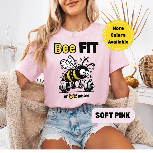 Funny Bee FIT Gym Shirt – Bella+Canvas – Hand-Drawn