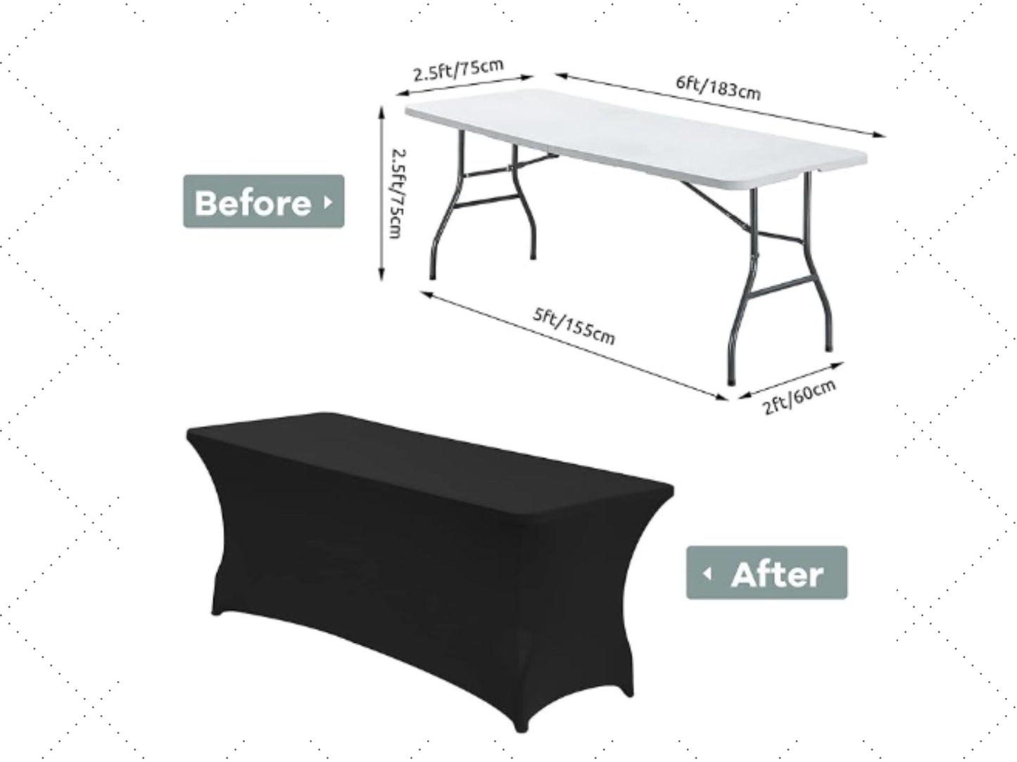 Custom 6ft Tablecloth with Logo: Waterproof Polyester Event Table Cover