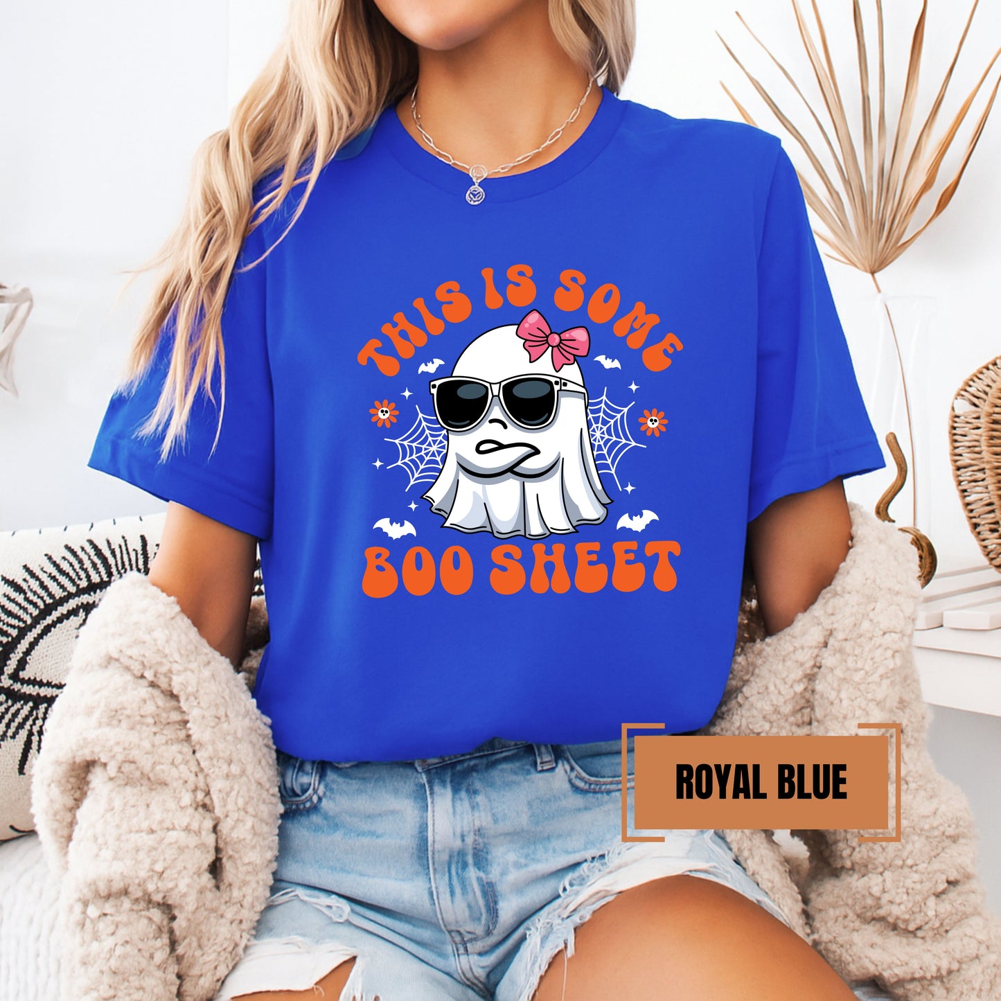 This Is Some Boo Sheet Halloween Shirt | Funny Retro Ghost Tee | Bella+Canvas Soft Halloween Graphic T-Shirt