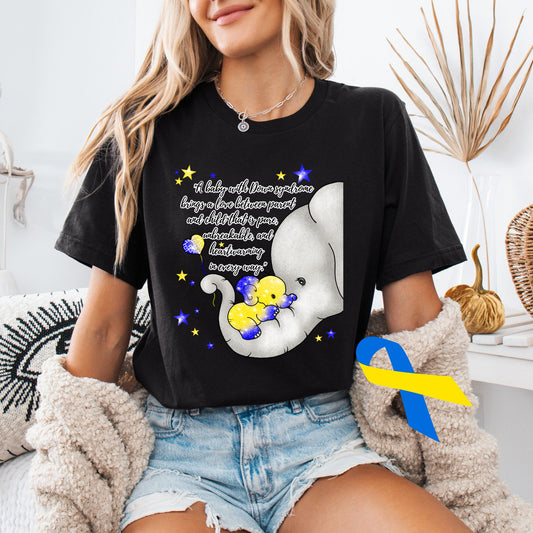 Down Syndrome Awareness Shirt – Elephant & Baby Quote Tee – Bella+Canvas 3001