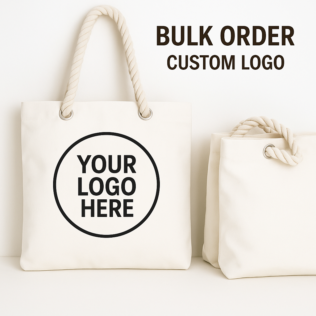 Custom Premium Rope Handle Tote Bag – Personalized Logo or Name – Bulk & Individual Orders (Copy)