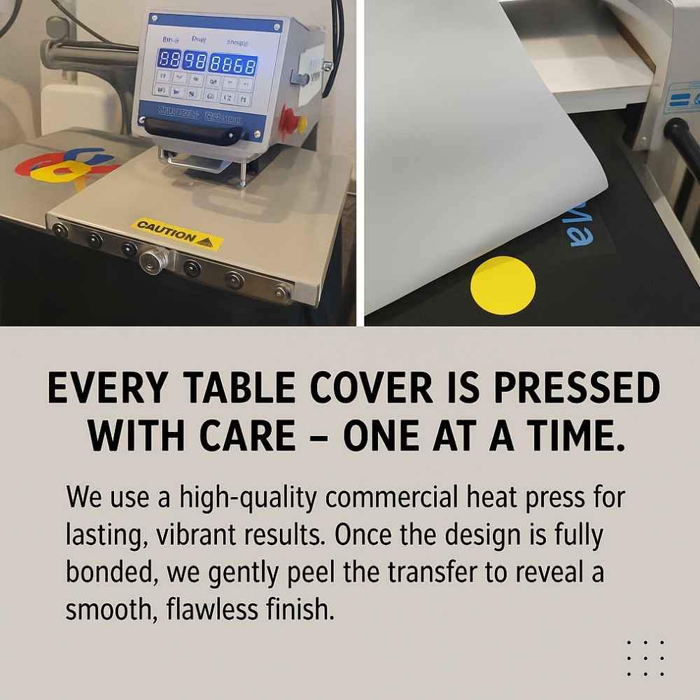 Custom 4ft Fitted Tablecloth with Logo: Waterproof Polyester Event Table Cover