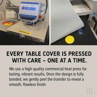 Custom 4ft Fitted Tablecloth with Logo: Waterproof Polyester Event Table Cover