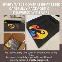 Custom 4ft Fitted Tablecloth with Logo: Waterproof Polyester Event Table Cover