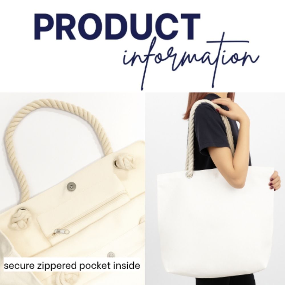 Custom Premium Rope Handle Tote Bag – Personalized Logo or Name – Bulk & Individual Orders (Copy)