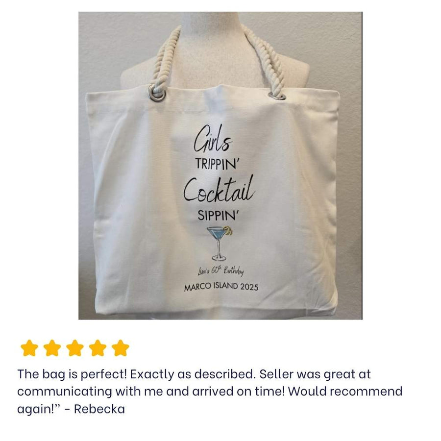 Custom Premium Rope Handle Tote Bag – Personalized Logo or Name – Bulk & Individual Orders (Copy)