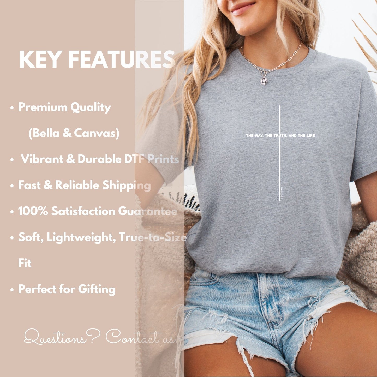 John 14:6 The Way, The Truth, and The Life – Christian Shirt (Short & Long Sleeve Options)