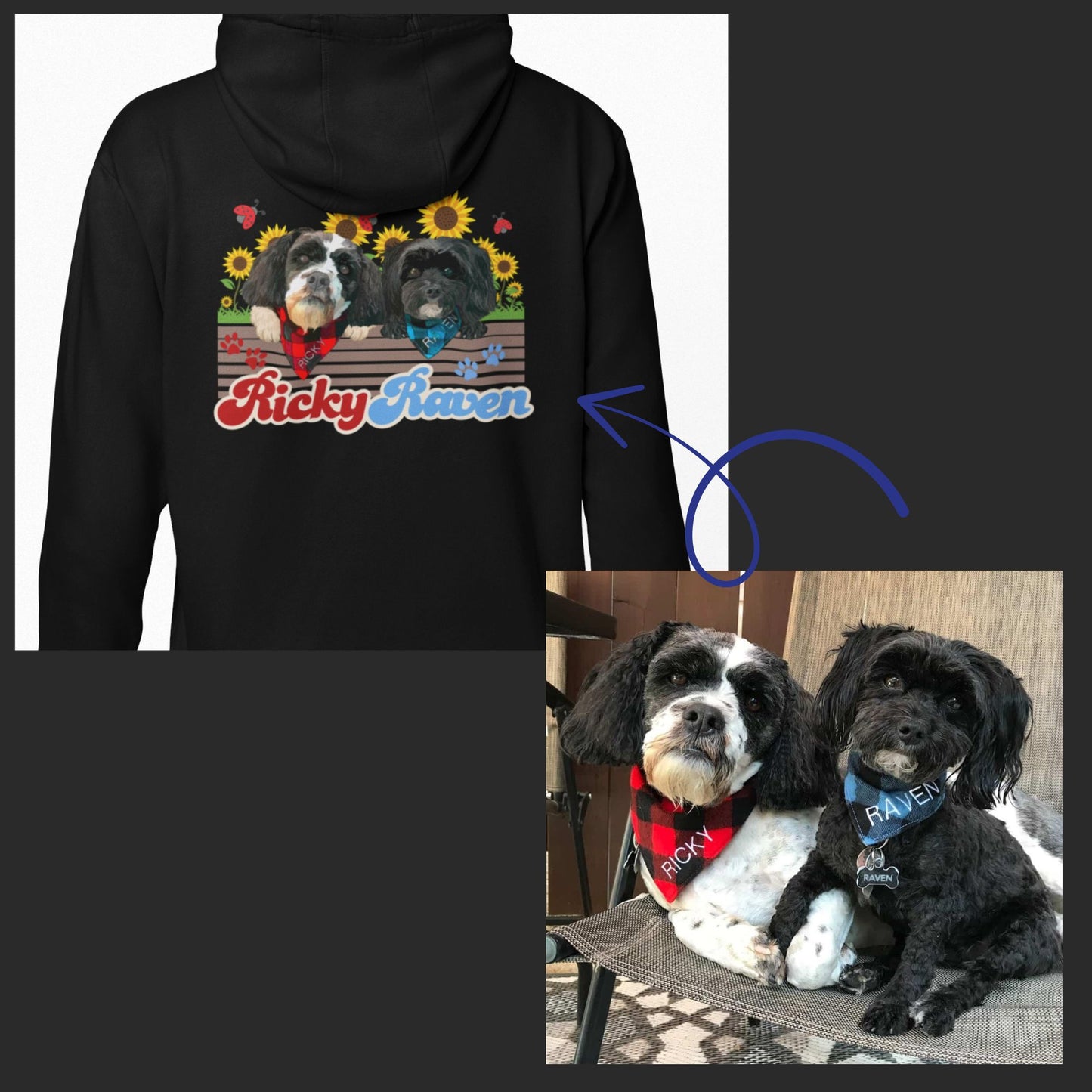 PERSONALIZED PET HOODIE- HAND-DRAWN FUR BABY