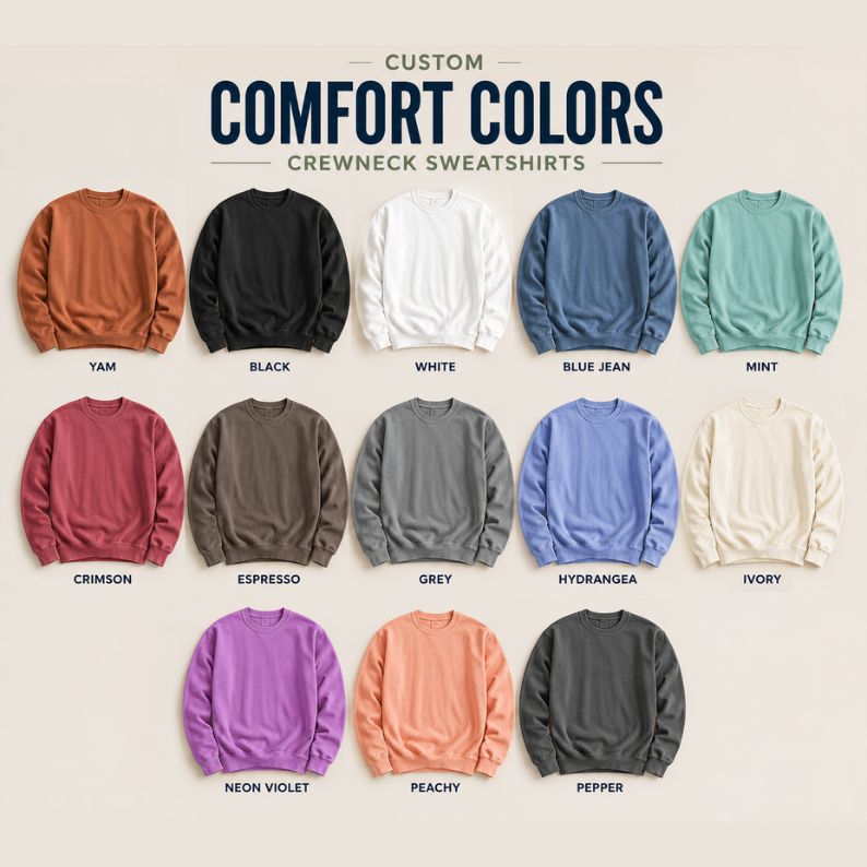 Custom Comfort Colors Crewneck Sweatshirt | ULTRA Soft Lightweight
