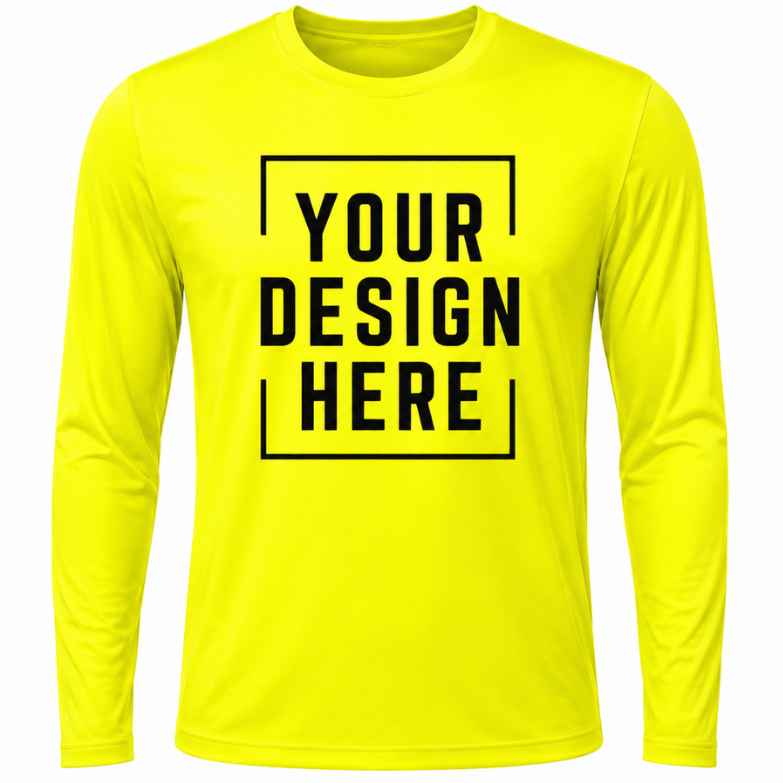 Custom High Visibility Long Sleeve Performance Shirt | Moisture-Wicking Safety Tee