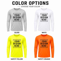 Custom High Visibility Long Sleeve Performance Shirt | Moisture-Wicking Safety Tee