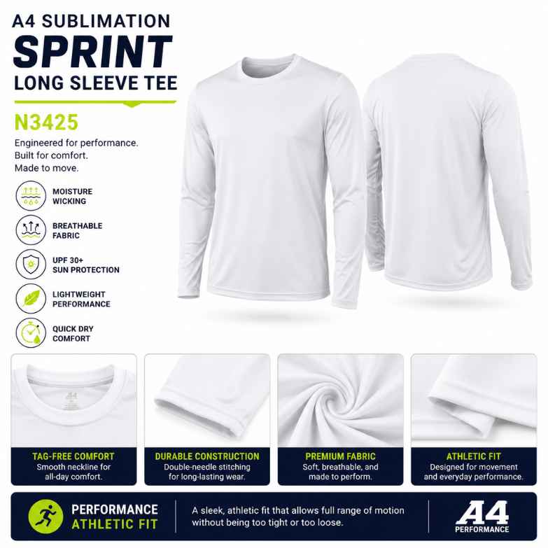 Custom High Visibility Long Sleeve Performance Shirt | Moisture-Wicking Safety Tee