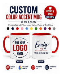 Custom Color Accent MUG| 11 oz & 15 oz Personalized Coffee Mug