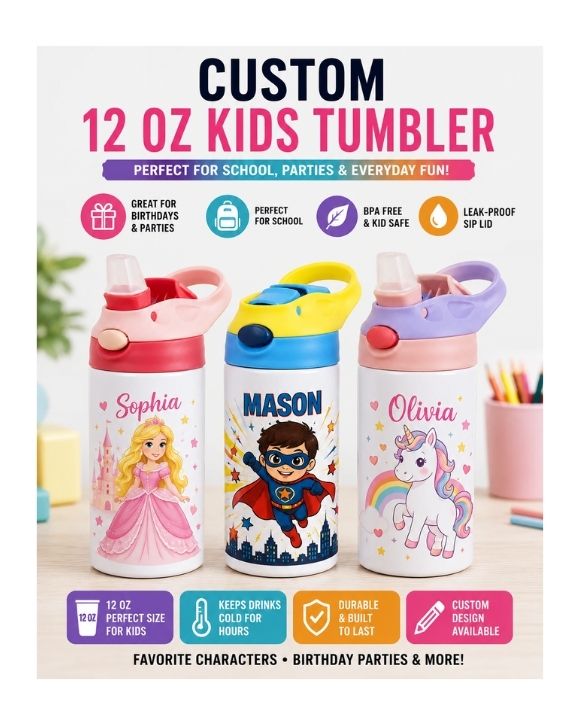 CUSTOM 12 oz Kids Tumbler