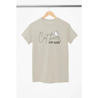 CAT HAIR Is My GLITTER Shirt – Funny Cat Mom Tee – Unisex T-Shirt for Cat Lovers-Shirt in a Cup