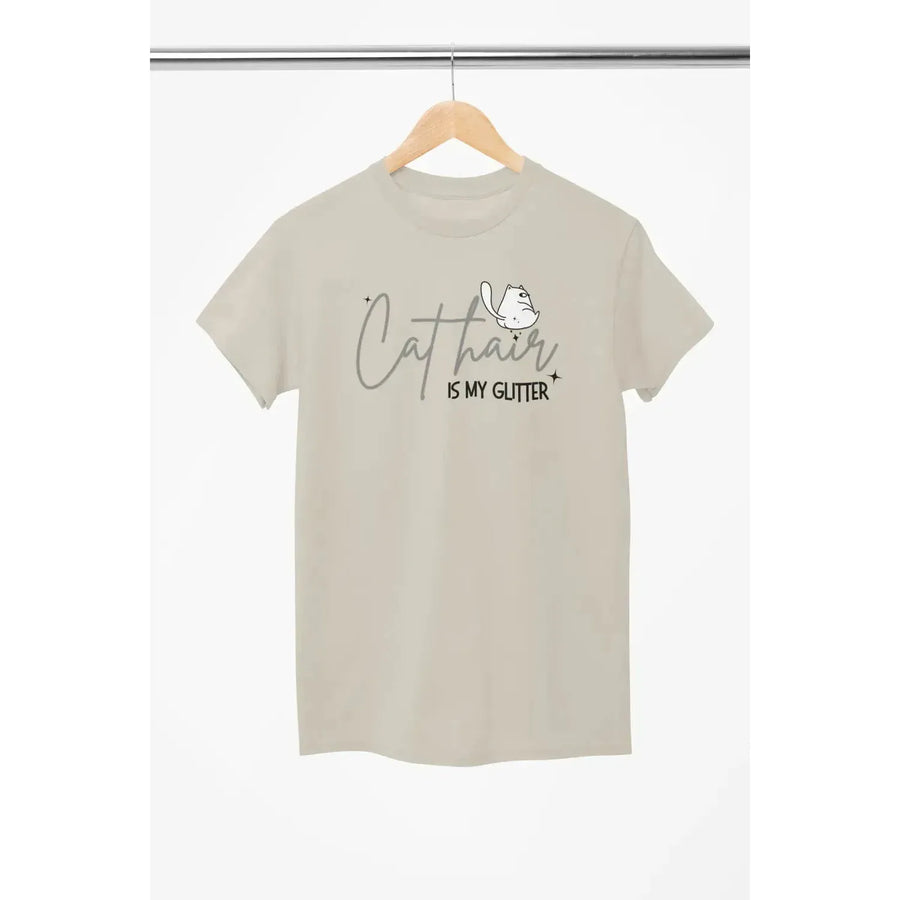 CAT HAIR Is My GLITTER Shirt – Funny Cat Mom Tee – Unisex T-Shirt for Cat Lovers-Shirt in a Cup
