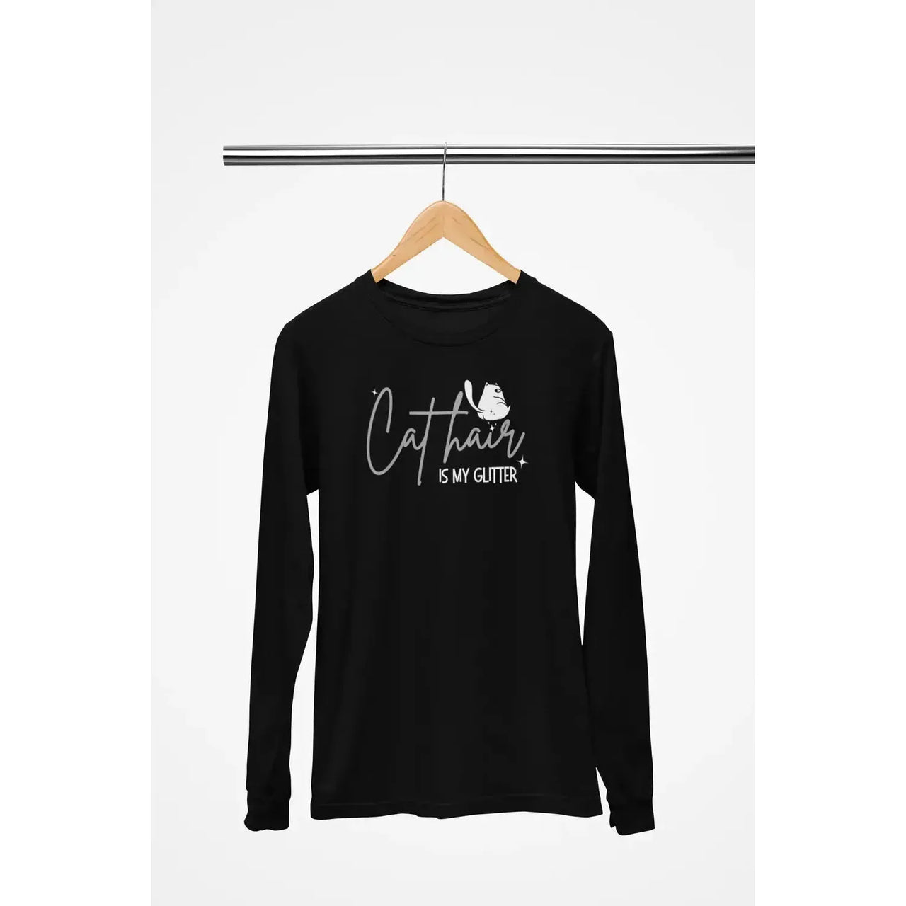 CAT HAIR Is My GLITTER Shirt – Funny Cat Mom Tee – Unisex T-Shirt for Cat Lovers-Shirt in a Cup