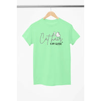 CAT HAIR Is My GLITTER Shirt – Funny Cat Mom Tee – Unisex T-Shirt for Cat Lovers-Shirt in a Cup