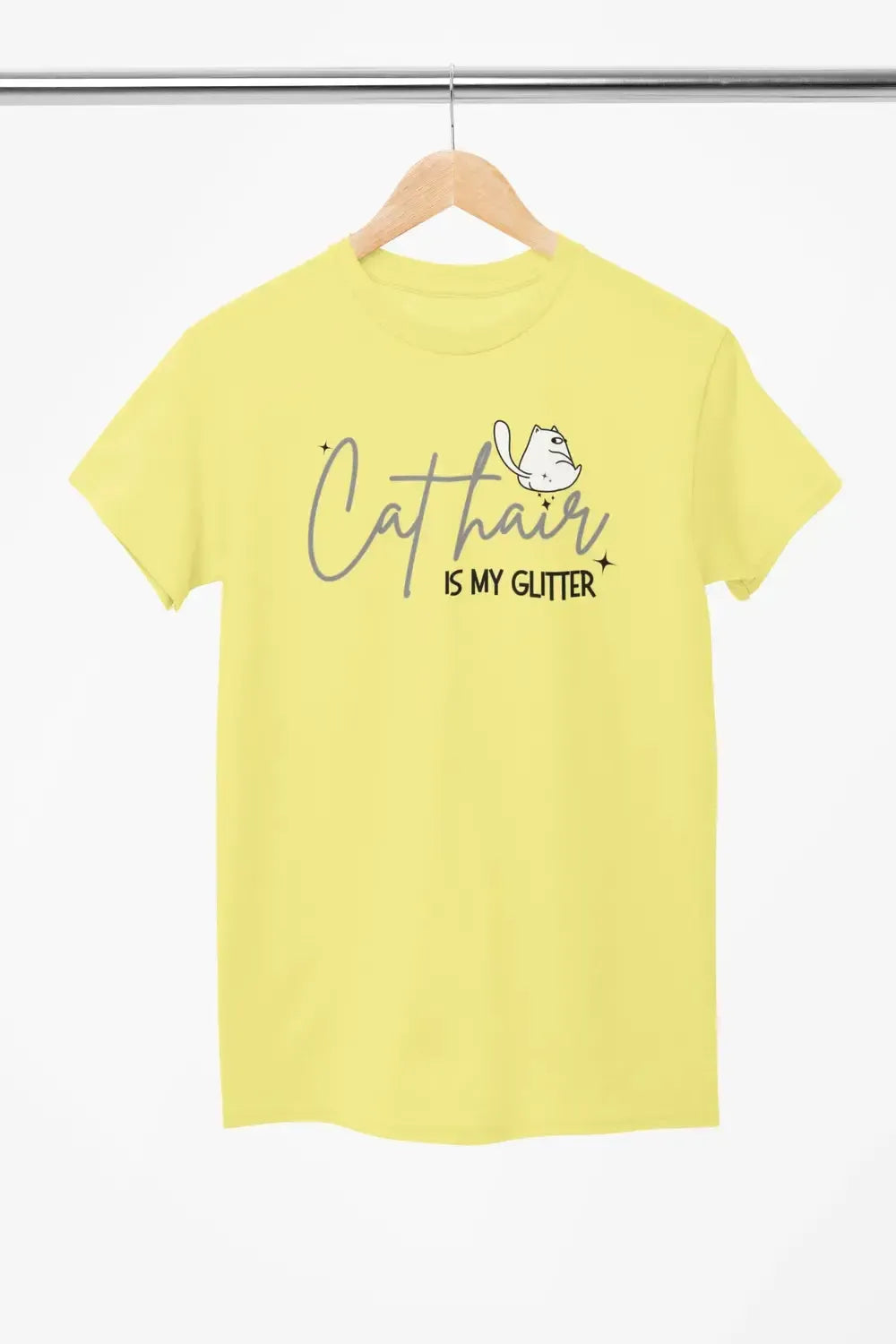 CAT HAIR Is My GLITTER Shirt – Funny Cat Mom Tee – Unisex T-Shirt for Cat Lovers-Shirt in a Cup