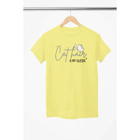 CAT HAIR Is My GLITTER Shirt – Funny Cat Mom Tee – Unisex T-Shirt for Cat Lovers-Shirt in a Cup