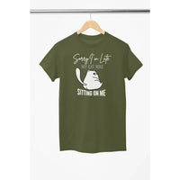 Funny Cat Shirt – Sorry I’m Late My Cat Was Sitting on Me – Cat Lover T-Shirt – Unisex Tee-Shirt in a Cup
