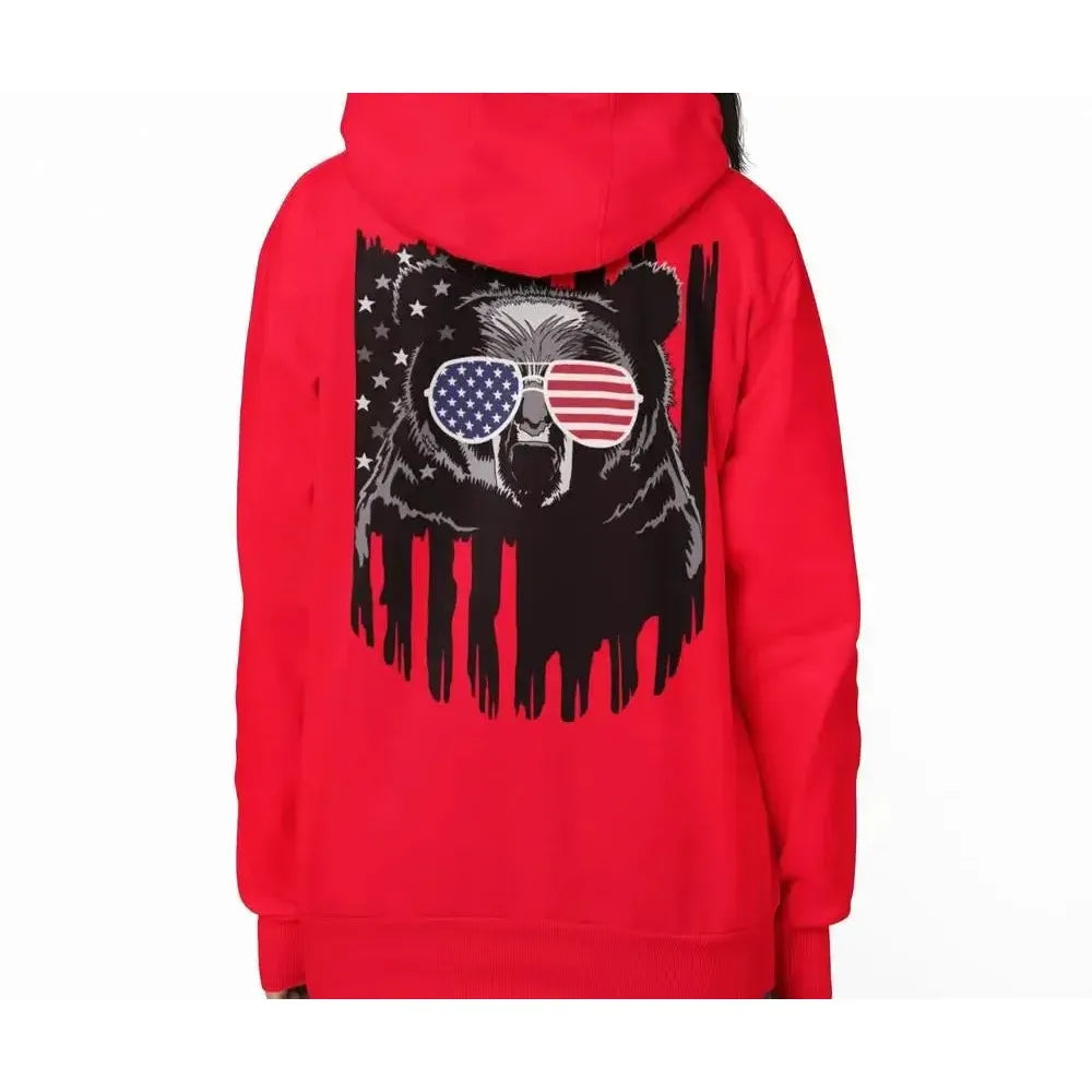 Independence Bear – Premium Soft Hoodies (Full-Zip)-Shirt in a Cup