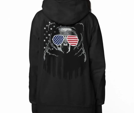 Independence Bear – Premium Soft Hoodies (Full-Zip)-Shirt in a Cup
