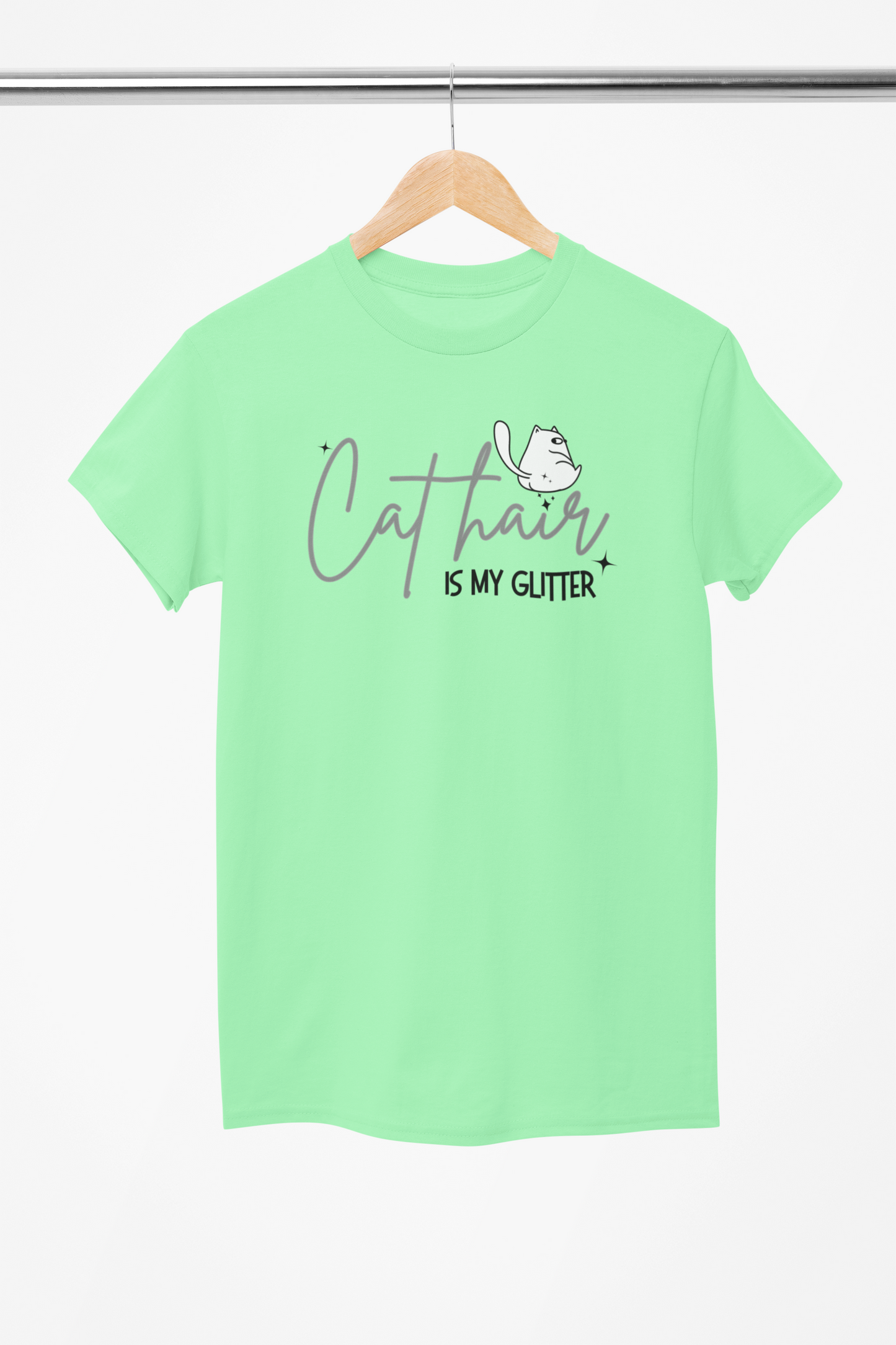 CAT HAIR Is My GLITTER Shirt – Funny Cat Mom Tee – Unisex T-Shirt for Cat Lovers