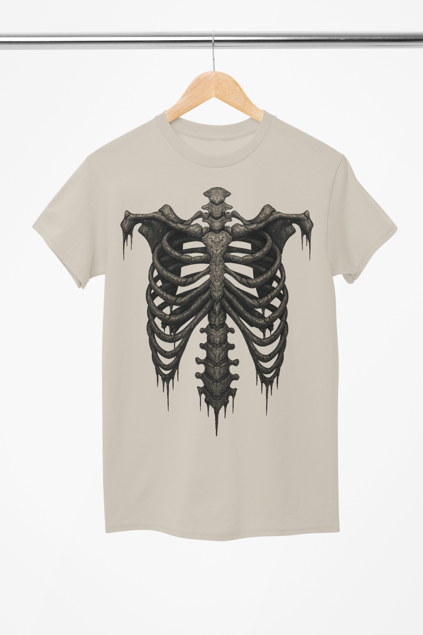Skeleton Rib Cage Graphic Tee – Gothic Grunge Vintage T-Shirt | Halloween Horror Shirt | Unisex Y2K Streetwear