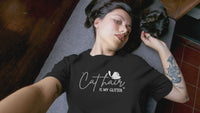 CAT HAIR Is My GLITTER Shirt – Funny Cat Mom Tee – Unisex T-Shirt for Cat Lovers