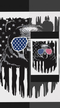 4th of July Bear Shirt – Patriotic USA Flag Glasses Tee for Men & Women