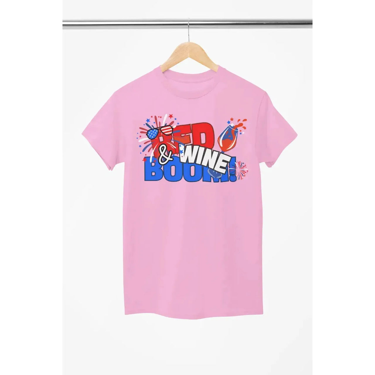 Red, Wine & Boom! – Funny 4th of July Wine Shirt for Women & Wine Lovers-Shirt in a Cup