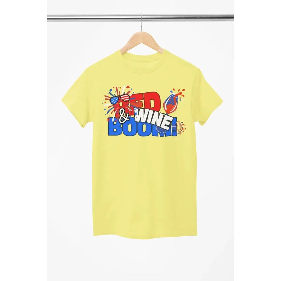 Red, Wine & Boom! – Funny 4th of July Wine Shirt for Women & Wine Lovers-Shirt in a Cup